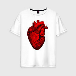 Женская футболка оверсайз Сердце анатомическое
