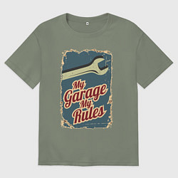 Футболка оверсайз женская Мой гараж - мои правила!, цвет: авокадо