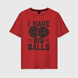 Футболка оверсайз женская Big Balls, цвет: красный