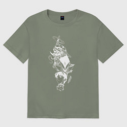 Женская футболка оверсайз Синдзи и меха Ева 01 - Евангелион