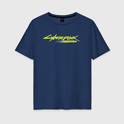 Футболка оверсайз женская LOGO CYBERPUNK: EDGERUNNERS, цвет: тёмно-синий