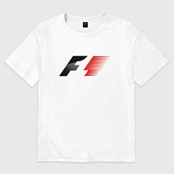 Футболка оверсайз женская F1 Формула 1 Большое лого, цвет: белый