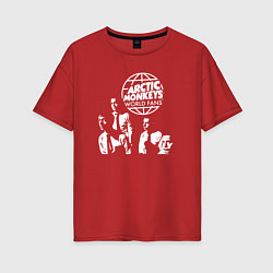 Футболка оверсайз женская Arctic Monkeys арктик манкис, цвет: красный