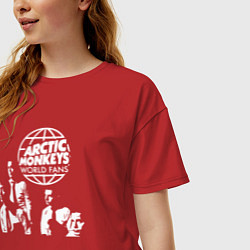 Футболка оверсайз женская Arctic Monkeys арктик манкис, цвет: красный — фото 2