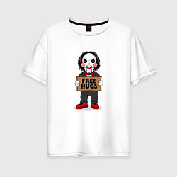 Футболка оверсайз женская Free Billy Hugs, цвет: белый