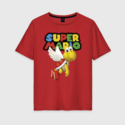 Футболка оверсайз женская Super Mario Koopa Troopa, цвет: красный