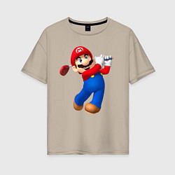 Женская футболка оверсайз Марио - крутейший гольфист Super Mario