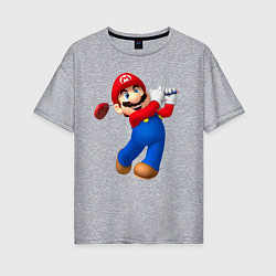 Женская футболка оверсайз Марио - крутейший гольфист Super Mario
