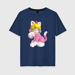 Женская футболка оверсайз Принцесса Персик - кошка Super Mario 3D Land