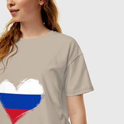Футболка оверсайз женская Russian Heart, цвет: миндальный — фото 2