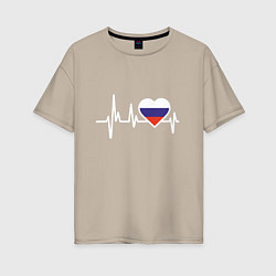 Женская футболка оверсайз Пульс России