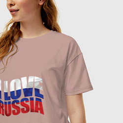 Футболка оверсайз женская Love - Russia, цвет: пыльно-розовый — фото 2