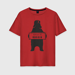 Футболка оверсайз женская Russia - Bear, цвет: красный