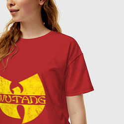 Футболка оверсайз женская Wu tang logo, цвет: красный — фото 2