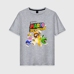 Женская футболка оверсайз Super Mario 3D World Nintendo Team of heroes