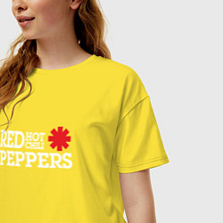 Футболка оверсайз женская RHCP Logo Red Hot Chili Peppers, цвет: желтый — фото 2