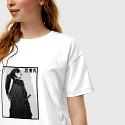 Футболка оверсайз женская Задумчивый Хяккимару, цвет: белый — фото 2