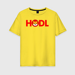 Женская футболка оверсайз HODL Shiba