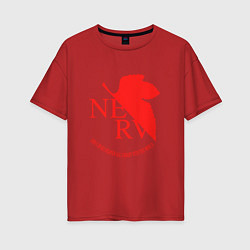 Женская футболка оверсайз Nerv в Neon Genesis Evangelion