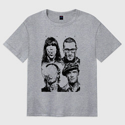 Футболка оверсайз женская RHCP faces, цвет: меланж
