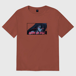 Футболка оверсайз женская Взгляд Акамэ, цвет: кирпичный