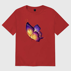Футболка оверсайз женская Красивая бабочка A very beautiful butterfly, цвет: красный