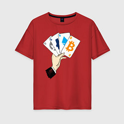 Женская футболка оверсайз Криптовалютные карты