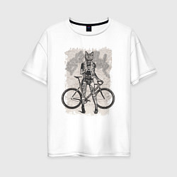 Женская футболка оверсайз Real bike punk