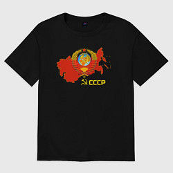 Женская футболка оверсайз Герб Карта СССР