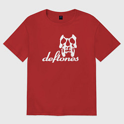 Футболка оверсайз женская Deftones череп, цвет: красный