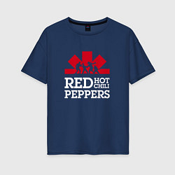 Женская футболка оверсайз RHCP Logo Red Hot Chili Peppers Logo