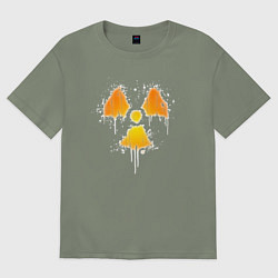 Женская футболка оверсайз Radioactive symbol