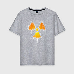 Женская футболка оверсайз Radioactive symbol