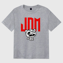 Футболка оверсайз женская JDM Kitten-Zombie Japan, цвет: меланж
