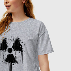 Футболка оверсайз женская Атомный символ, цвет: меланж — фото 2