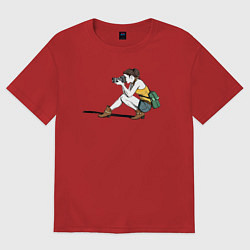 Футболка оверсайз женская Девушка фотограф за работой, цвет: красный