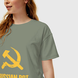 Футболка оверсайз женская Atomic Heart: Russian Bot, цвет: авокадо — фото 2