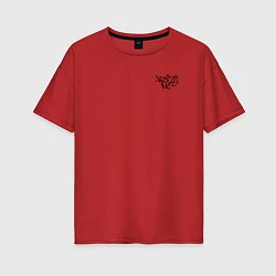Футболка оверсайз женская Noize mc нойз мс logo, цвет: красный