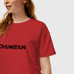 Футболка оверсайз женская CHANGAN LOGOTYPE, цвет: красный — фото 2