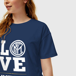 Футболка оверсайз женская Inter Love Classic, цвет: тёмно-синий — фото 2