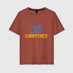 Футболка оверсайз женская 35 Champions, цвет: кирпичный