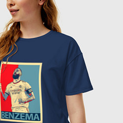 Футболка оверсайз женская Benzema Obey, цвет: тёмно-синий — фото 2