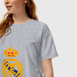 Футболка оверсайз женская Football - Real Madrid, цвет: меланж — фото 2