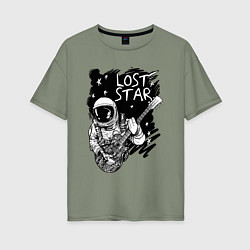 Футболка оверсайз женская Lost stars Space music, цвет: авокадо