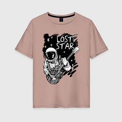 Футболка оверсайз женская Lost stars Space music, цвет: пыльно-розовый