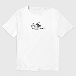 Футболка оверсайз женская Дом улитки, цвет: белый