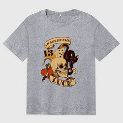 Футболка оверсайз женская Я сам сама создаю свою удачу, цвет: меланж