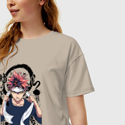 Футболка оверсайз женская Серьёзный Сома, цвет: миндальный — фото 2