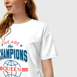 Футболка оверсайз женская QUEEN WE ARE THE CHAMPIONS, цвет: белый — фото 2