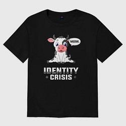 Футболка оверсайз женская Кризис личности, цвет: черный